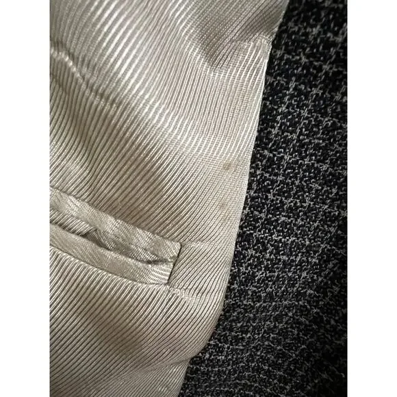 Oscar De La Renta Menswear Silk and Wool Blend Tweed Print Blazer 3 Button 42L